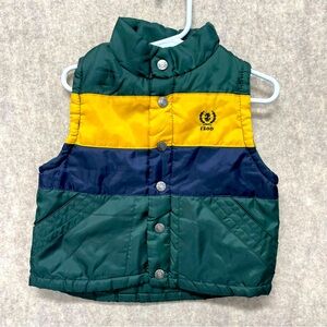 Izod Boys Green/Yellow/ Navy Blue puffer vest